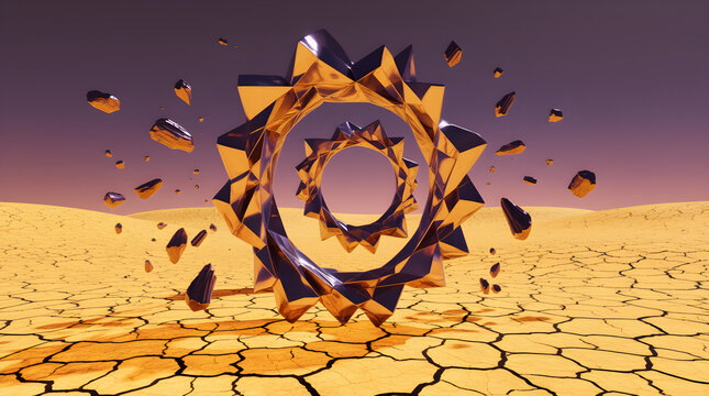 Molten Metallic Waves 3d Abstract