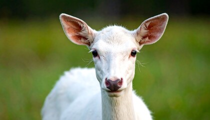 Close-up of a white deer fawn
