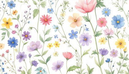 Watercolor flower painting on white backdrop. Good for card or textile designs