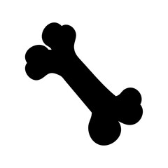 Simple black and white illustration of a dog bone against a white background