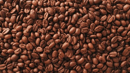 Obraz premium Aesthetic Flat Lay of Coffee Beans in Girly Beige and Brown Tones