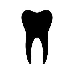 Illustration of an anatomically accurate black human molar tooth with white background