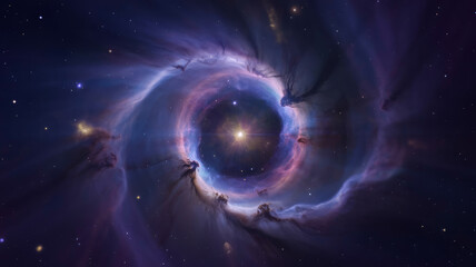 Naklejka premium A stunning cosmic whirlpool of stardust and light, a breathtaking glimpse into the infinite wonders of the universe