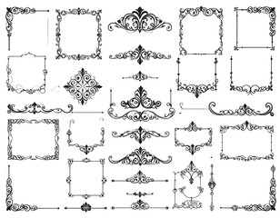 Collection of decorative ornate frames and borders