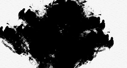 Black watercolor ink paint splash white background abstract texture artistic brush grunge colorful for business flyer template
