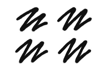 Obraz premium Spray textured graffiti doodle punk shape zigzag line. Hand drawn abstract scribble and squiggle. Creative bold vector cartoon illustration with artistic urban street style. Transparent background.