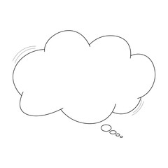 Cloud-Shaped Chat Bubble Icon - Transparent Outline PNG