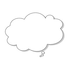 Cloud-Shaped Chat Bubble Icon - Transparent Outline PNG
