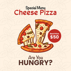 Cheese Pizza Special Menu Advertisement