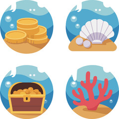 Summer sweet food vector icons set isolated on white, with a cartoon ice cream and birthday cake design