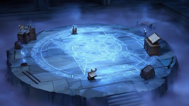 Mystical circle interior scene