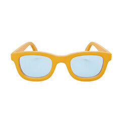 Fototapeta premium Isolated Orange Framed Glasses with Blue Lenses on Transparent Background