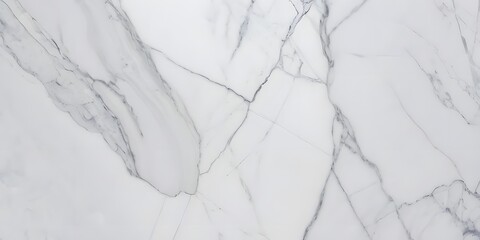 Abstract background of a luxurious white marble slab, showcasing a delicate network of grey veining and natural stone patterns for interior design