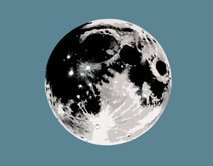 Moon in flat design style