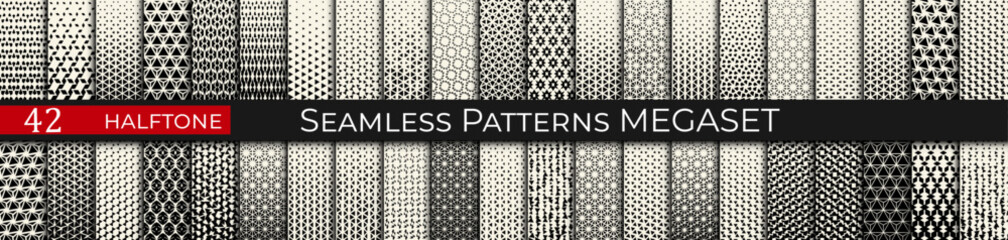 Seamless geometric halftone pattern set