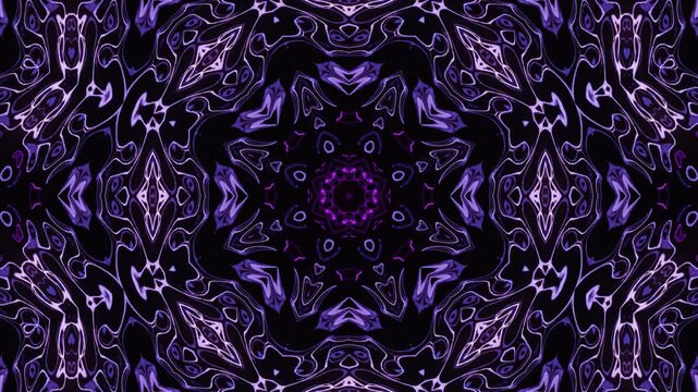 Abstract kaleidoscope mandala neon acid background glowing with radiant octagonal symmetry, futuristic fractal patterns endlessly evolving in luminous visual motion