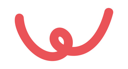 Twisted red color line drawing