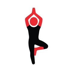 Yoga Pose Icon Vector Illustration for Balance and Wellness