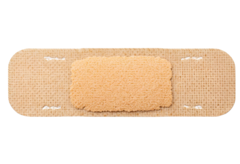 Adhesive bandage or medical bandage sticking plaster isolated for wound, healing, sterile, first-aid, protective, healthcare, hygiene, injury, and recovery.