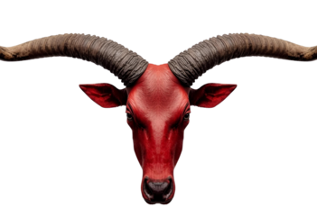 Devil animal horn and horns isolated for costume, fantasy, mythical, accessory, decorative, cosplay, spooky, eerie, and gothic.