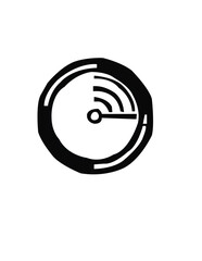 wireless network symbol white and black