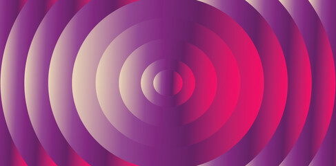 Dramatic Radial Gradient Background. Concentric Rings and Circles in Contrasting Colors—Bright Fuchsia Pink, Deep Purple, and Pale Beige. Bold, Abstract Circular Backdrop with Modern Color Palette and