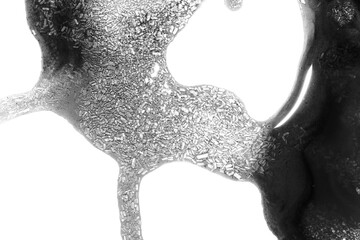 Abstract grunge black and white distressed transparent texture swirly fabric overlay background