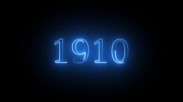 1905 Year Number Neon Motion. neon line animation. Abstract 1905 neon text animation.