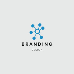Circular ring logo with tech connection points.
