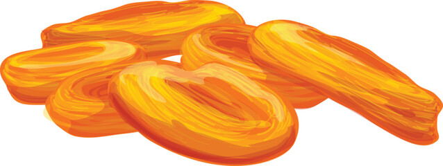 vector illustration of dried apricot