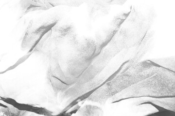 Abstract grunge black and white distressed transparent texture swirly fabric overlay background