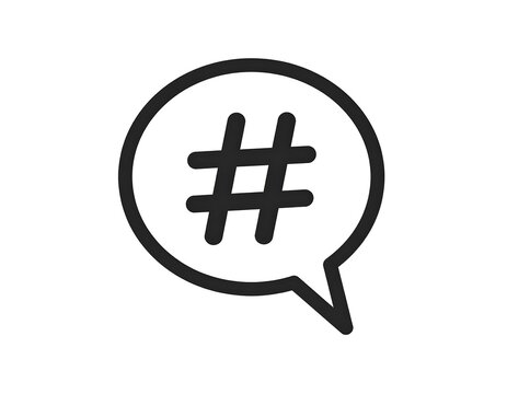 Simple hashtag in speech bubble