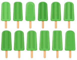 Collection of green ice pops