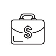Icon Set Vector Briefcase with Dollar Symbol Finance Modern Design