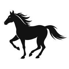 horse silhouette isolated on white