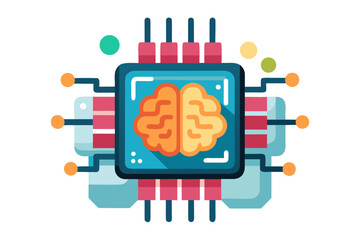 AI chip, artificial intelligence, microchip, processor, semiconductor, circuit board, neural network, machine learning, deep learning, digital brain, computer hardware, central processing unit, mother