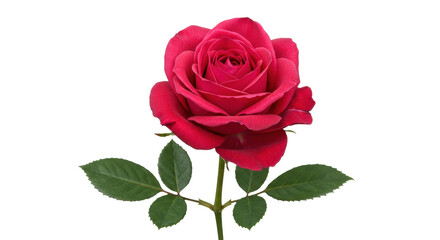 Naklejka premium Beautiful red rose isolated on transparent background PNG, romantic flower for Valentine s Day and Mother s Day design