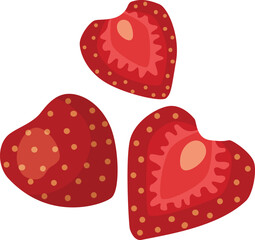vector illustration of strawberry slices