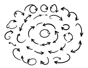 Collection of hand-drawn arrows in various directions