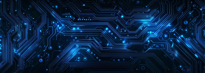 Abstract blue circuit board pattern design