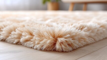 Close up Soft Beige Carpet Texture with High Dynamic Range Surface and Modern Living Room Ambience