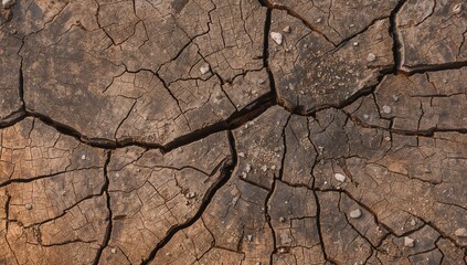 Fototapeta premium Detailed Close-up of a Cracked Tree Stump 