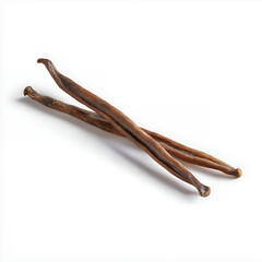 Dried Vanilla Beans On White Background