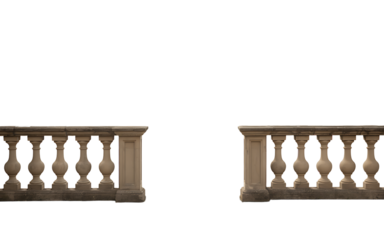 Stone balustrade isolated on transparent background
