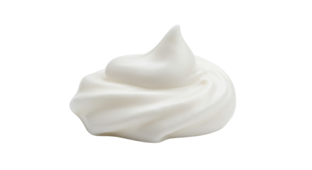 Swirl of whipped cream isolated PNG, creamy topping for desserts and beverages on transparent background