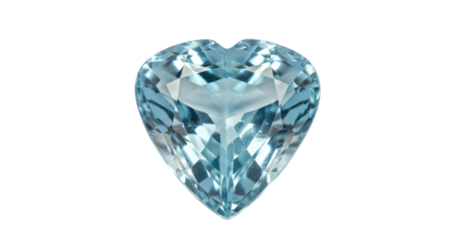 Aquamarine gemstone isolated on transparent background, pear-shaped blue beryl mineral for jewelry design and luxury concepts