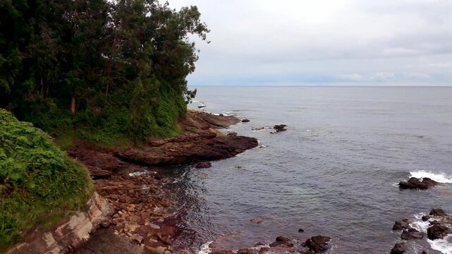 calm beach and rocks