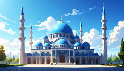 Digital illustration of a beautiful mosque