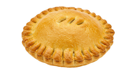 Golden brown apple pie isolated on transparent background, delicious homemade dessert for Thanksgiving and holiday baking