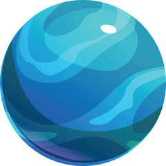 Neptune planet flat vector icon, planet of the Solar System, space blue sphere, astronomy education, cosmos object